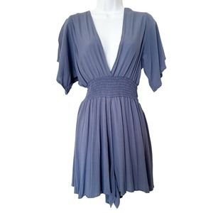 NWT Final Touch Short Sleeve Flowy Romper Boho Blue Size Small